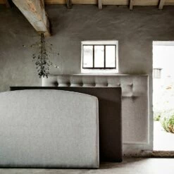 TIBOULEN - Tête De Lit Boutonnée En Tissu - Gris Clair L190cm -chambre à coucher Soldes TETE DE LIT TIBOULEN 27086643 A 1