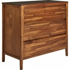 THAO - Commode 3 Tiroirs En Acacia Massif -chambre à coucher Soldes THAO 26528823 B 1