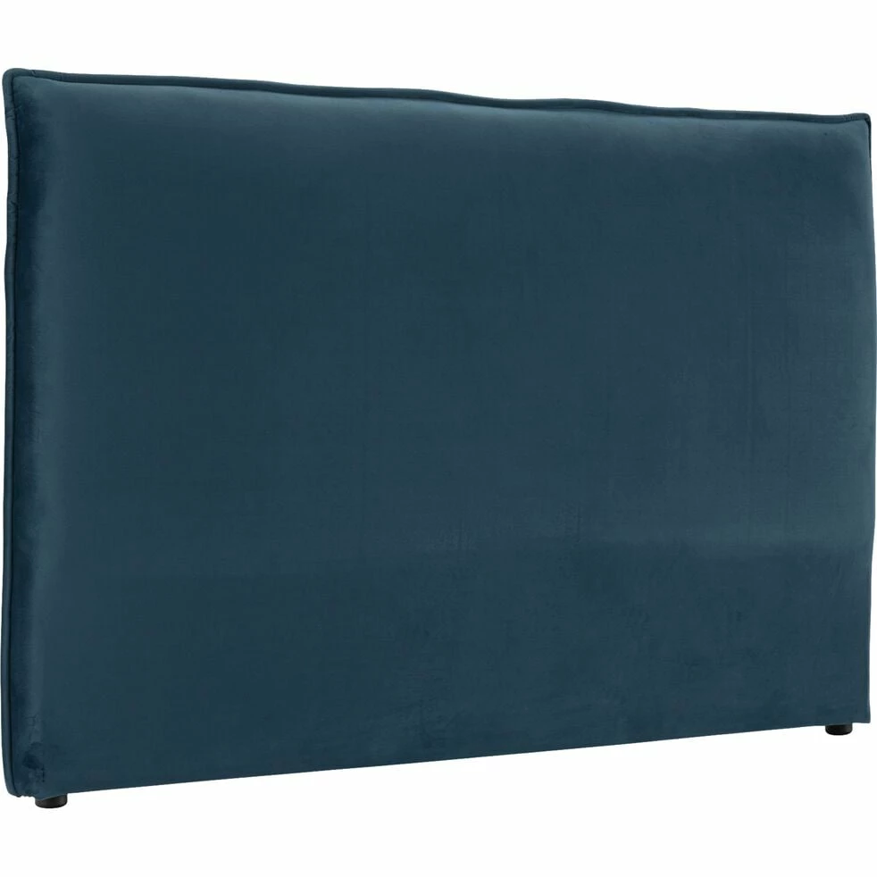 AELIS - Tête De Lit Rectangulaire En Velours - Bleu Figuerolles L175cm 4 AELIS - Tête De Lit Rectangulaire En Velours - Bleu Figuerolles L175cm – Image 2