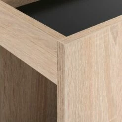 BALME - Tête De Lit En Bois Avec Rangements - Noir Et Effet Chêne Clair L100cm -chambre à coucher Soldes Tete de lit BALME 26774886 Z 1