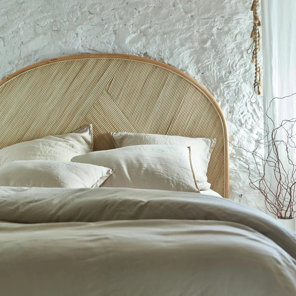 MARIETTA - Tête De Lit Ronde En Rotin - Bois Clair 135x170 3 MARIETTA - Tête De Lit Ronde En Rotin - Bois Clair 135x170