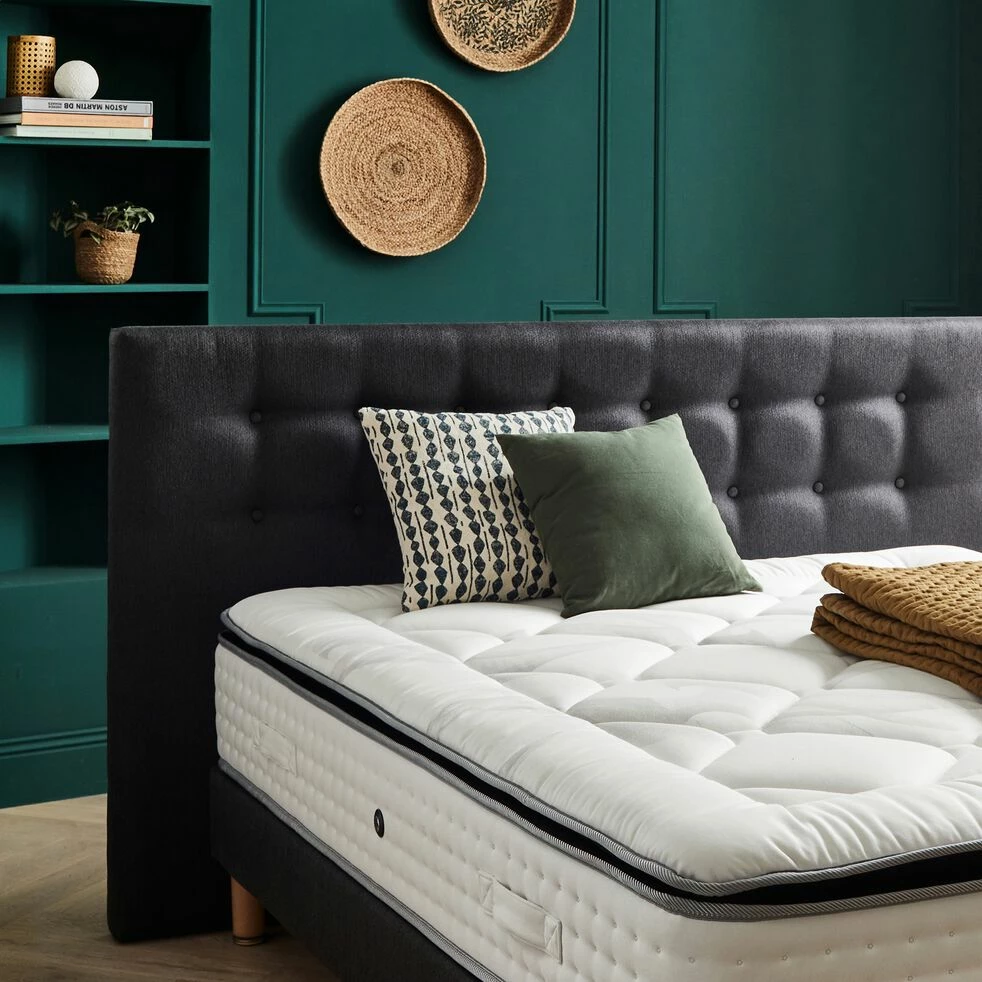 TIBOULEN - Tête De Lit Boutonnée En Tissu - Gris Anthracite L190cm 9 TIBOULEN - Tête De Lit Boutonnée En Tissu - Gris Anthracite L190cm – Image 7