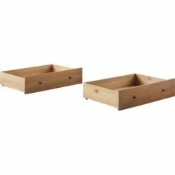 OLIVE - Lot De 2 Tiroirs De Rangement En Pin Massif Pour Lit Olive - Bois Foncé -chambre à coucher Soldes Tiroirs OLIVE 27594568 B 1
