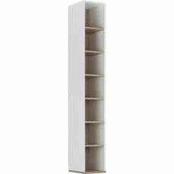 NESTOR - Colonne De Rangement En Bois Effet Chêne - Blanc H235xL35cm 13 NESTOR - Colonne De Rangement En Bois Effet Chêne - Blanc H235xL35cm -chambre à coucher Soldes bibliotheque NESTOR 27016886 B 2