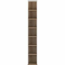 NESTOR - Colonne De Rangement En Bois Effet Chêne - Blanc H235xL35cm 11 NESTOR - Colonne De Rangement En Bois Effet Chêne - Blanc H235xL35cm -chambre à coucher Soldes bibliotheque NESTOR 27016886 F 1