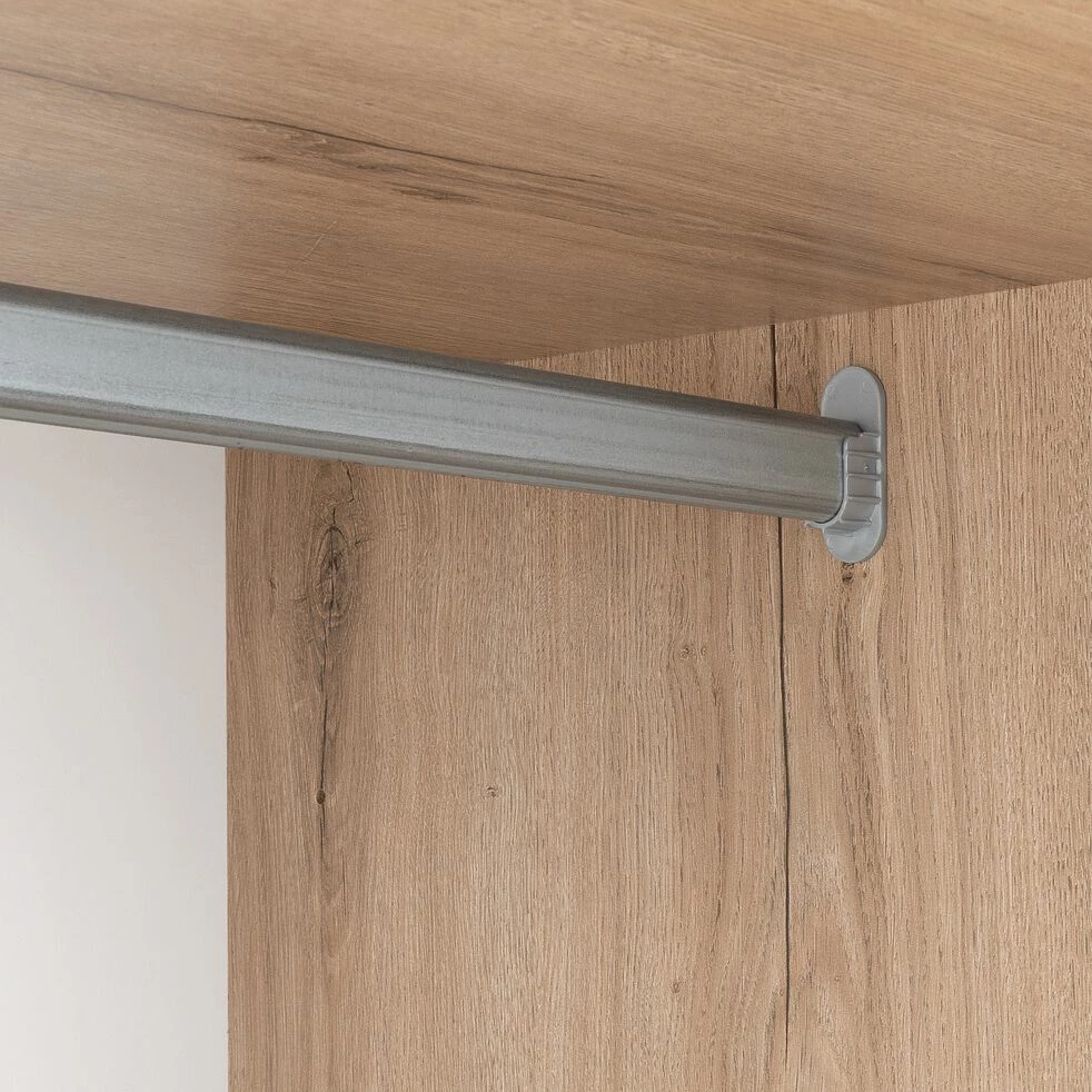 NESTOR - Armoire Dressing Avec 2 Portes Coulissantes En Bois Effet Chêne - Blanc H235cm 9 NESTOR - Armoire Dressing Avec 2 Portes Coulissantes En Bois Effet Chêne - Blanc H235cm – Image 7